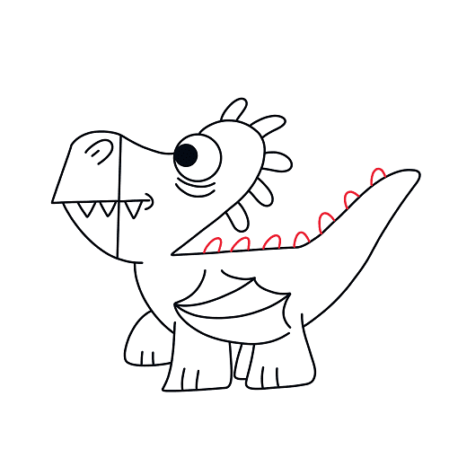 Hướng dẫn vẽ con rồng đáng yêu theo số cho bé - Bước 11