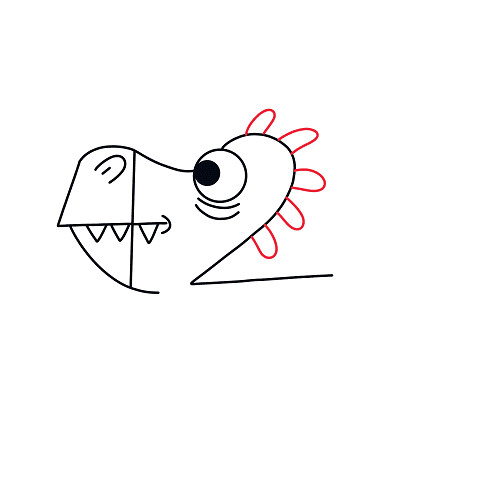 Hướng dẫn vẽ con rồng đáng yêu theo số cho bé - Bước 6