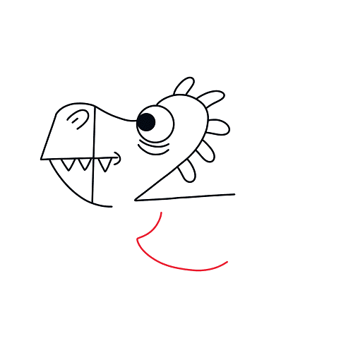 Hướng dẫn vẽ con rồng đáng yêu theo số cho bé - Bước 7