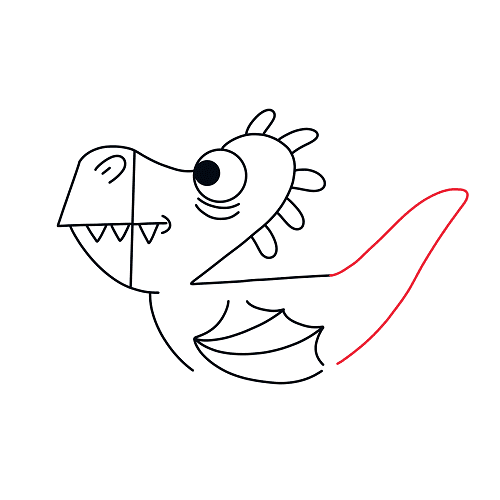 Hướng dẫn vẽ con rồng đáng yêu theo số cho bé - Bước 8