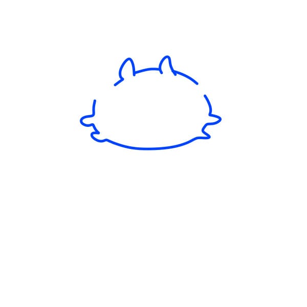 Hướng dẫn vẽ chú rồng đang tức giận - Bước 1