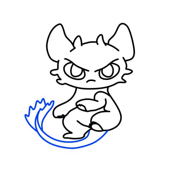 Hướng dẫn vẽ chú rồng đang tức giận - Bước 5