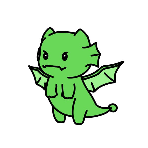 Hướng dẫn vẽ chú rồng siêu dễ thương - Bước 10