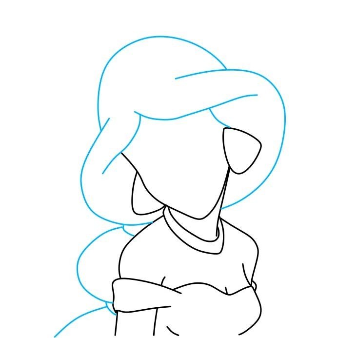 Hướng dẫn vẽ công chúa Jasmine cho bé - Bước 5