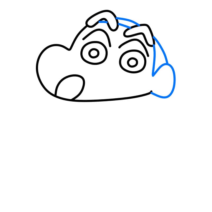 Hướng dẫn cách vẽ Shin ( Crayon Shin-chan ) đơn giản cho bé - Bước 3