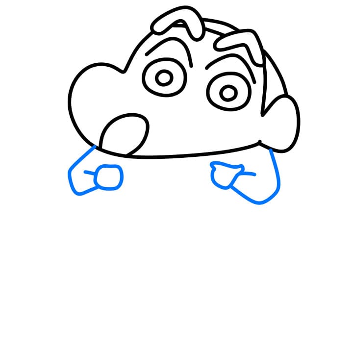 Hướng dẫn cách vẽ Shin ( Crayon Shin-chan ) đơn giản cho bé - Bước 4
