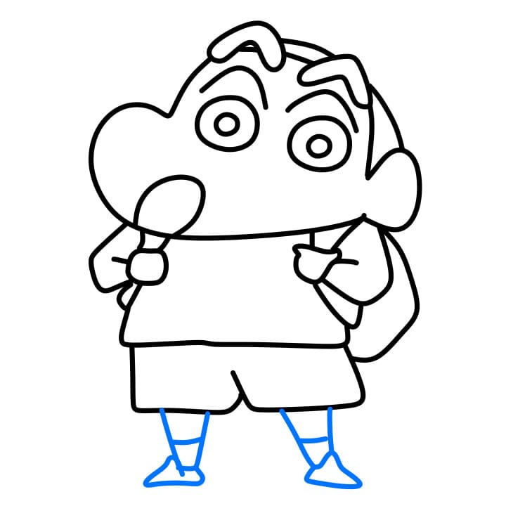 Hướng dẫn cách vẽ Shin ( Crayon Shin-chan ) đơn giản cho bé - Bước 6