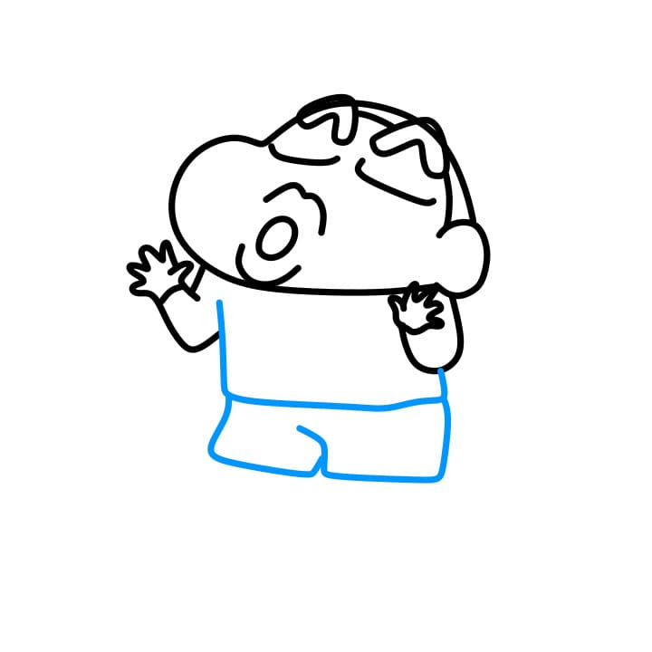 Hướng dẫn cách vẽ Crayon Shin-chan đơn giản - Bước 5