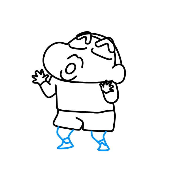 Hướng dẫn cách vẽ Crayon Shin-chan đơn giản - Bước 6