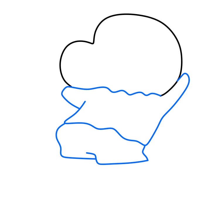 Hướng dẫn cách vẽ Crayon Shin-chan đang múa - Bước 2