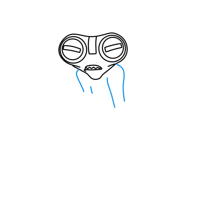 Hướng dẫn vẽ dạng biến hình GREY MATTER của Ben 10 đơn giản và đẹp cho bé - Bước 3