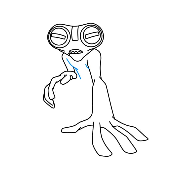 Hướng dẫn vẽ dạng biến hình GREY MATTER của Ben 10 đơn giản và đẹp cho bé - Bước 4