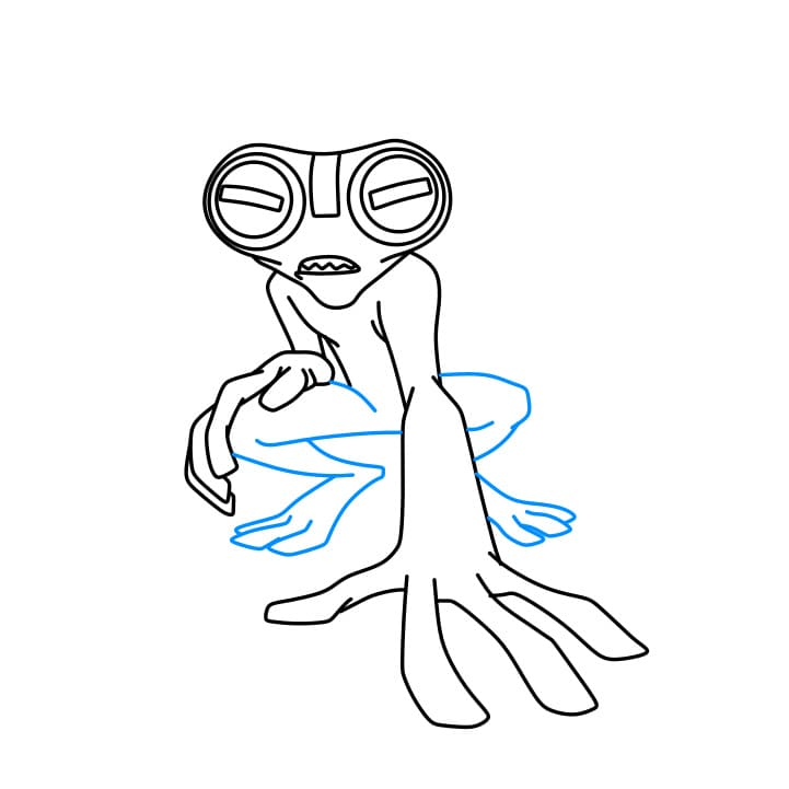 Hướng dẫn vẽ dạng biến hình GREY MATTER của Ben 10 đơn giản và đẹp cho bé - Bước 5