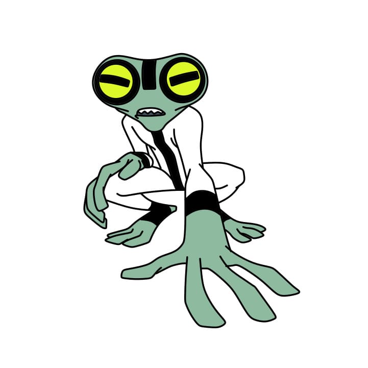 Cách vẽ dạng biến hình GREY MATTER của Ben 10 