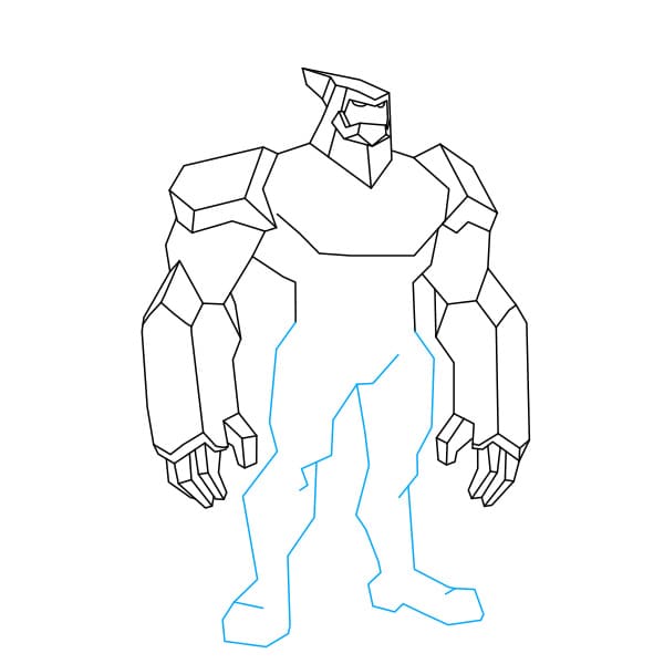 Hướng dẫn vẽ dạng biến hình DIAMOND HEAD của Ben 10 đơn giản và đẹp cho bé - Bước 4