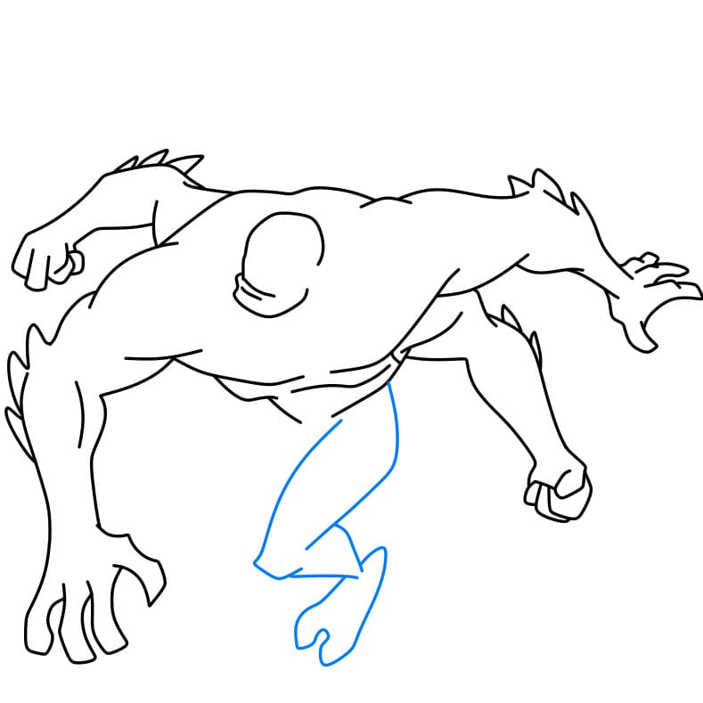 Hướng dẫn vẽ dạng biến hình FOUR ARMS của Ben 10 đơn giản và đẹp cho bé - Bước 6