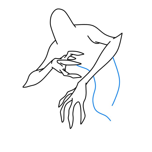 Hướng dẫn vẽ dạng biến hình GHOST FREAK của Ben 10 đơn giản và đẹp cho bé - Bước 3