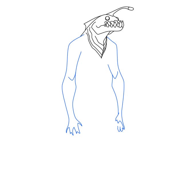 Hướng dẫn vẽ dạng biến hình RIPJAWS của Ben 10 đơn giản và đẹp cho bé - Bước 6