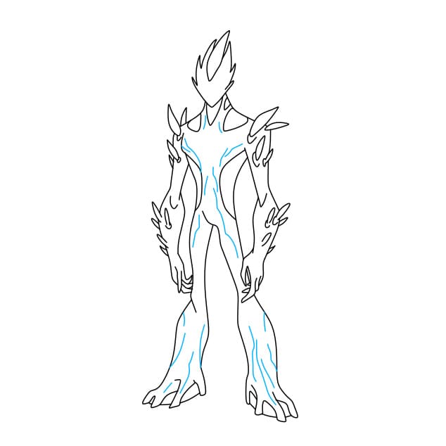 Hướng dẫn vẽ dạng biến hình Swampfire của Ben 10 đơn giản và đẹp cho bé - Bước 7