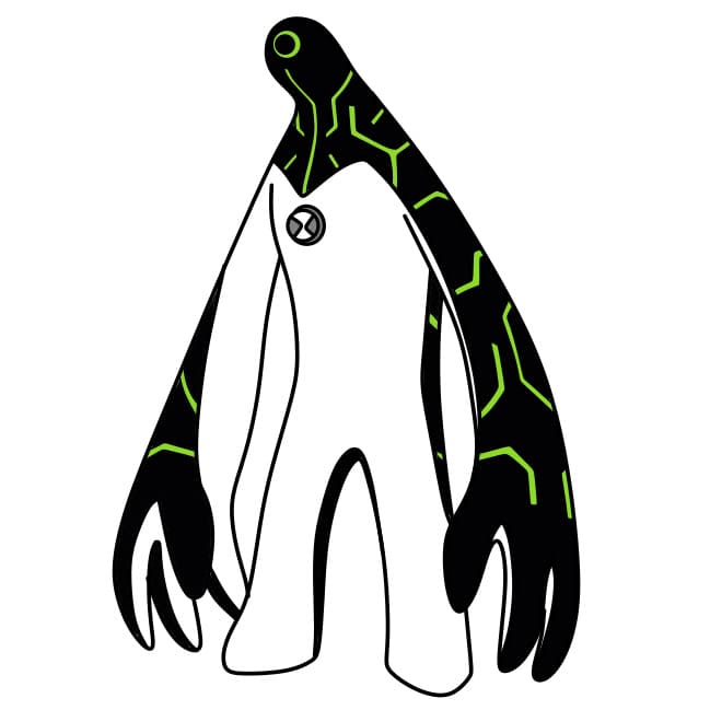 Hướng dẫn vẽ dạng biến hình UPGRADE của Ben 10 đơn giản và đẹp cho bé - Bước 6