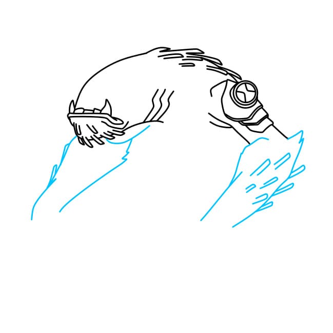 Hướng dẫn vẽ dạng biến hình WILDMUTT của Ben 10 đơn giản và đẹp cho bé - Bước 5