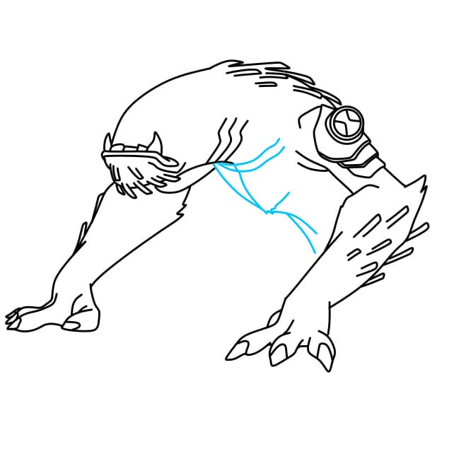 Hướng dẫn vẽ dạng biến hình WILDMUTT của Ben 10 đơn giản và đẹp cho bé - Bước 6