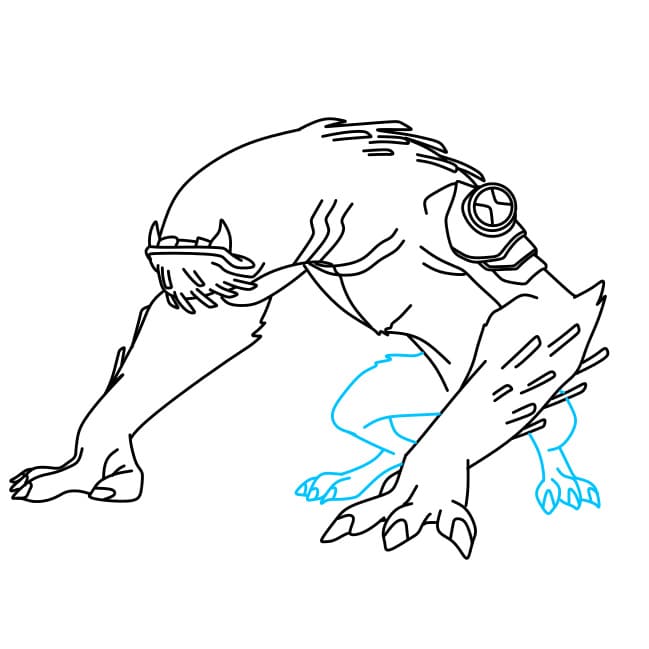 Hướng dẫn vẽ dạng biến hình WILDMUTT của Ben 10 đơn giản và đẹp cho bé - Bước 7