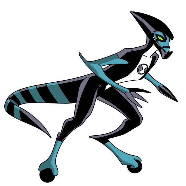 Hướng dẫn vẽ dạng biến hình XLR8 của Ben 10 đơn giản và đẹp cho bé - Bước 10