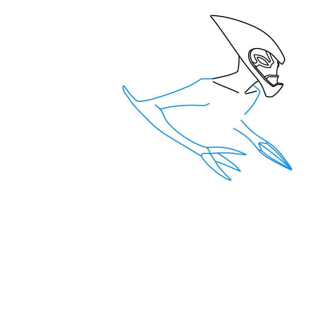 Hướng dẫn vẽ dạng biến hình XLR8 của Ben 10 đơn giản và đẹp cho bé - Bước 4