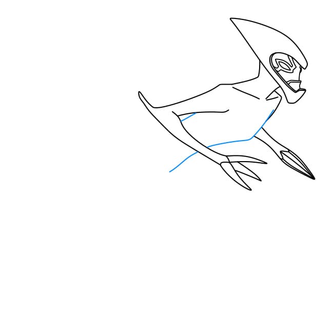 Hướng dẫn vẽ dạng biến hình XLR8 của Ben 10 đơn giản và đẹp cho bé - Bước 5