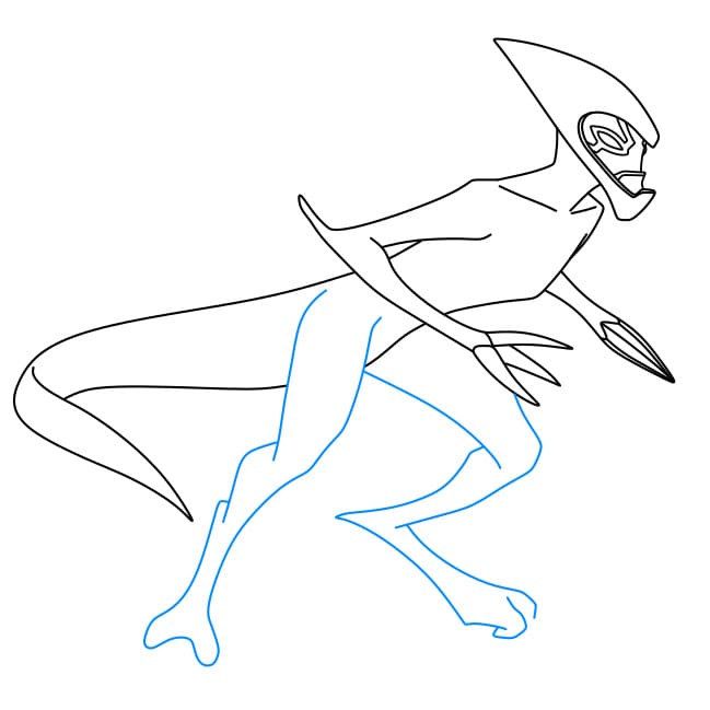 Hướng dẫn vẽ dạng biến hình XLR8 của Ben 10 đơn giản và đẹp cho bé - Bước 7