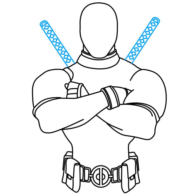 Hướng dẫn vẽ Deadpool siêu ngầu cho bé - Bước 7