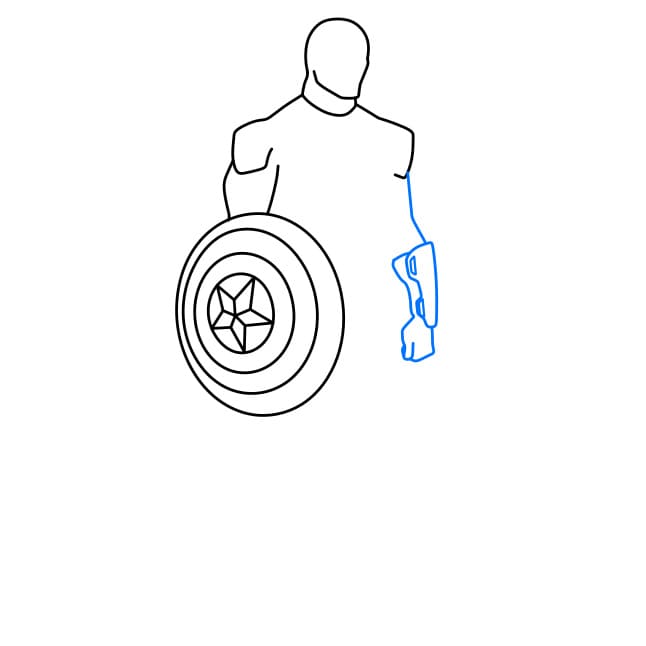 Hướng dẫn vẽ đội trưởng mĩ đơn giản và siêu ngầu cho bé - Bước 6