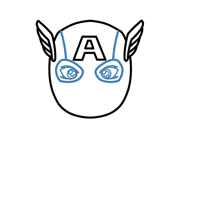 Hướng dẫn vẽ Đội Trưởng Mỹ chibi đáng yêu. - Bước 3