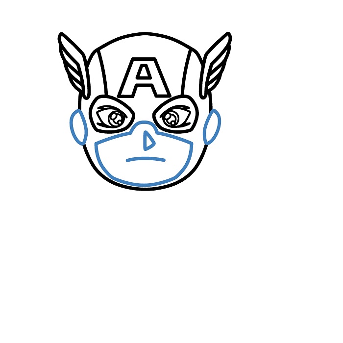 Hướng dẫn vẽ Đội Trưởng Mỹ chibi đáng yêu. - Bước 4