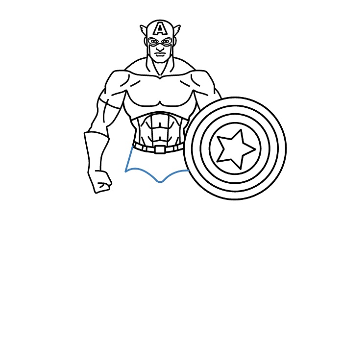 Hướng dẫn vẽ Đội Trưởng Mỹ cực đơn giản. - Bước 6