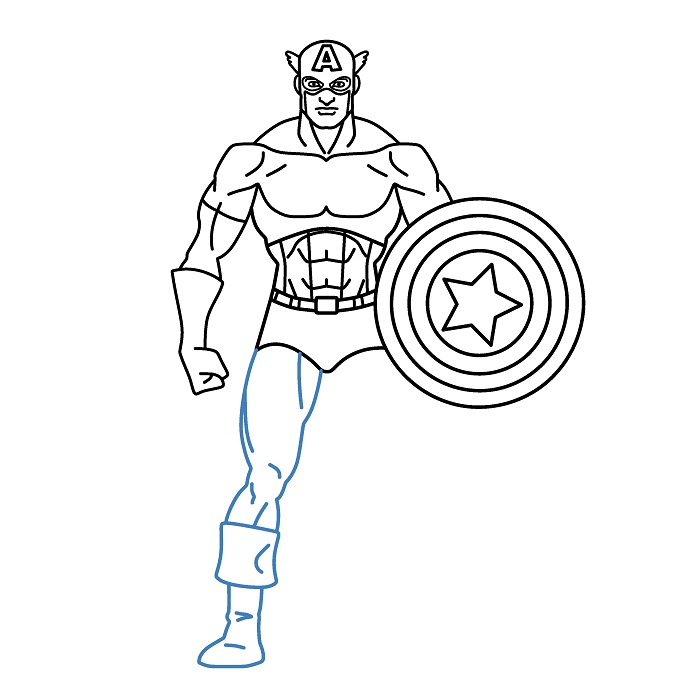 Hướng dẫn vẽ Đội Trưởng Mỹ cực đơn giản. - Bước 7