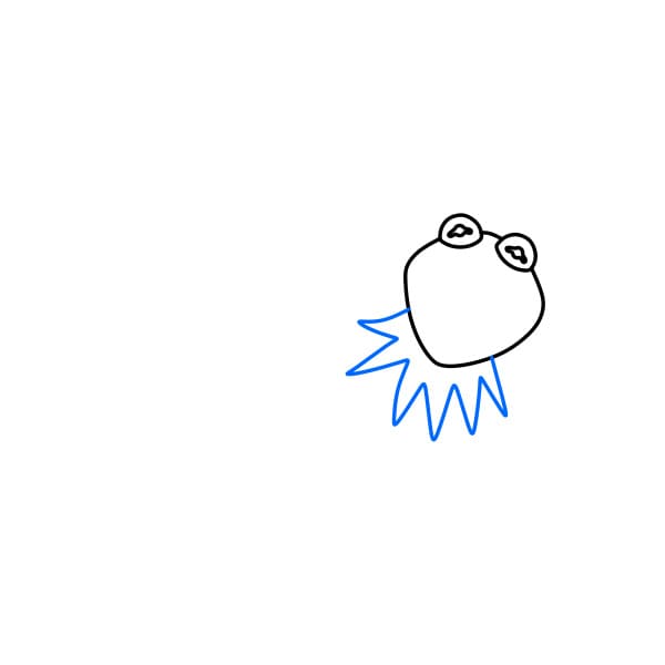 Hướng dẫn vẽ ếch Kermit đơn giản và đẹp cho bé - Bước 3