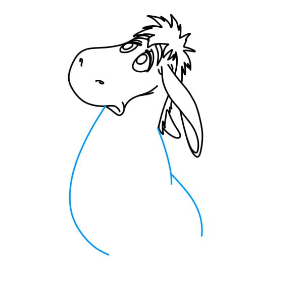 Hướng dẫn vẽ chú lừa Eeyore (Winnie the Pooh) ngốc nghếch cho bé - Bước 5