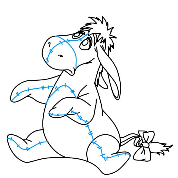 Hướng dẫn vẽ chú lừa Eeyore (Winnie the Pooh) ngốc nghếch cho bé - Bước 8