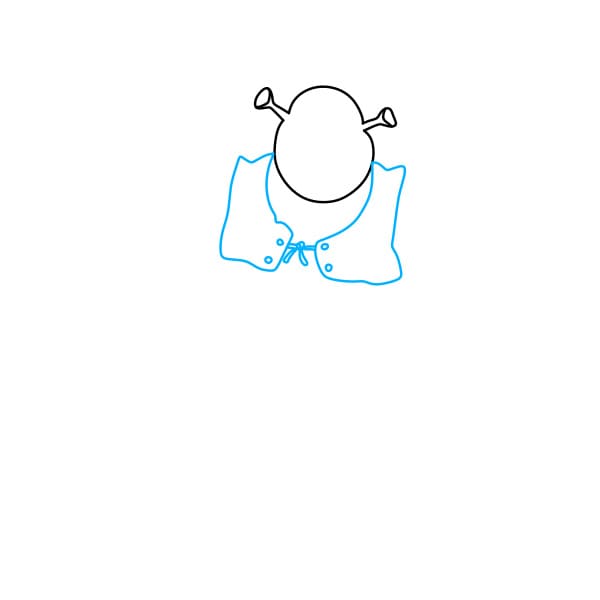 Hướng dẫn vẽ gã chằn tinh Shrek tốt bụng cho bé - Bước 2