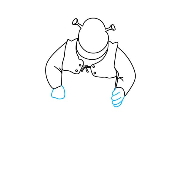 Hướng dẫn vẽ gã chằn tinh Shrek tốt bụng cho bé - Bước 3