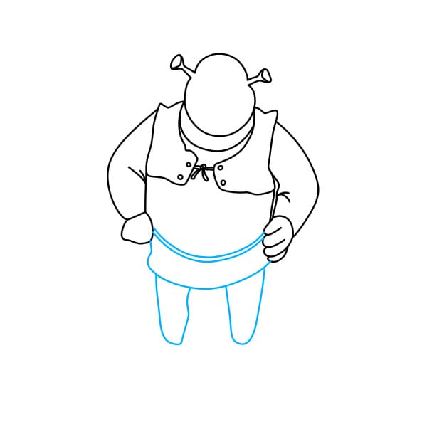 Hướng dẫn vẽ gã chằn tinh Shrek tốt bụng cho bé - Bước 4