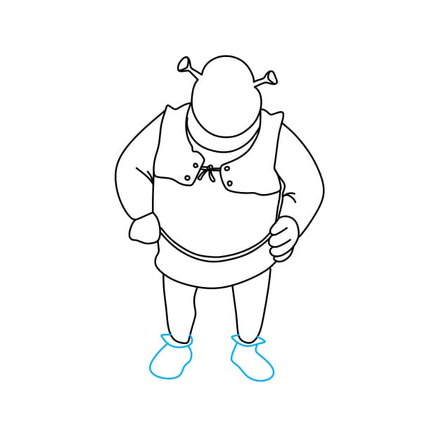 Hướng dẫn vẽ gã chằn tinh Shrek tốt bụng cho bé - Bước 5