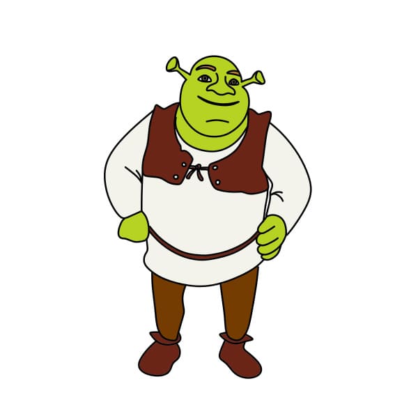 Hướng dẫn vẽ gã chằn tinh Shrek tốt bụng cho bé