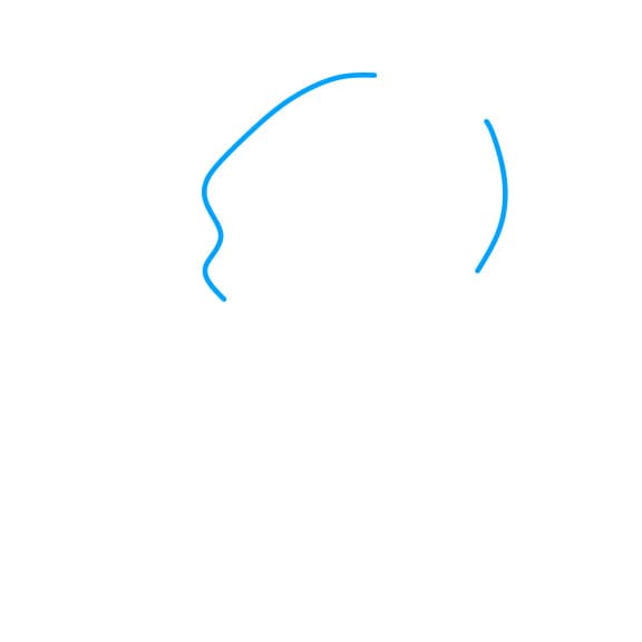 Hướng dẫn vẽ chú gấu pooh đang ăn mật ong - Bước 1