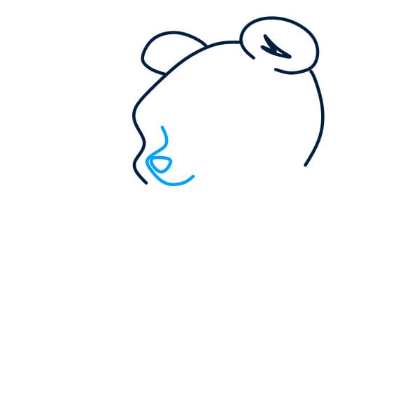 Hướng dẫn vẽ chú gấu pooh đang ăn mật ong - Bước 3