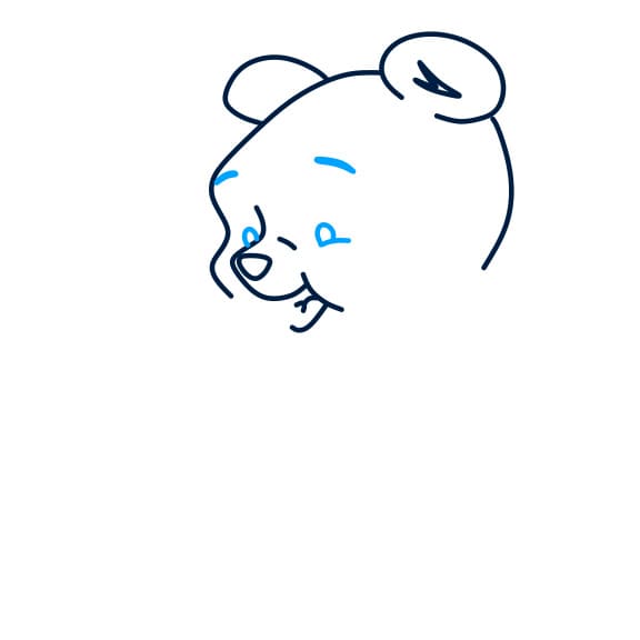 Hướng dẫn vẽ chú gấu pooh đang ăn mật ong - Bước 4
