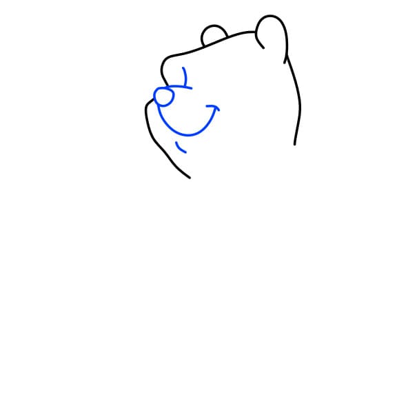 Hướng dẫn vẽ chú gấu pooh đơn giản - Bước 3