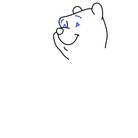 Hướng dẫn vẽ chú gấu pooh đơn giản - Bước 4